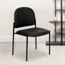 Flash Furniture BT-515-1-VINYL-GG Stacking Reception Side Chair - Black Vinyl Upholstery, Black Steel Frame thumbnail 9