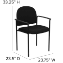 Flash Furniture BT-516-1-BK-GG Stacking Reception Side Chair - Black Fabric Upholstery, Black Steel Frame thumbnail 2