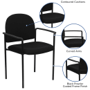 Flash Furniture BT-516-1-BK-GG Stacking Reception Side Chair - Black Fabric Upholstery, Black Steel Frame thumbnail 6