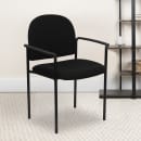 Flash Furniture BT-516-1-BK-GG Stacking Reception Side Chair - Black Fabric Upholstery, Black Steel Frame thumbnail 9