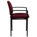 Flash Furniture BT-516-1-BY-GG Stacking Reception Side Chair - Burgundy Fabric Upholstery, Black Steel Frame thumbnail 3