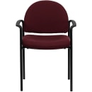 Flash Furniture BT-516-1-BY-GG Stacking Reception Side Chair - Burgundy Fabric Upholstery, Black Steel Frame thumbnail 5