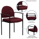 Flash Furniture BT-516-1-BY-GG Stacking Reception Side Chair - Burgundy Fabric Upholstery, Black Steel Frame thumbnail 6