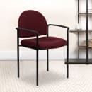 Flash Furniture BT-516-1-BY-GG Stacking Reception Side Chair - Burgundy Fabric Upholstery, Black Steel Frame thumbnail 9
