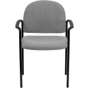 Flash Furniture BT-516-1-GY-GG Stacking Reception Side Chair - Gray Fabric Upholstery, Black Steel Frame thumbnail 5