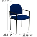 Flash Furniture BT-516-1-NVY-GG Stacking Reception Side Chair - Navy Blue Fabric Upholstery, Black Steel Frame thumbnail 2