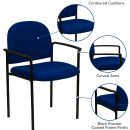 Flash Furniture BT-516-1-NVY-GG Stacking Reception Side Chair - Navy Blue Fabric Upholstery, Black Steel Frame thumbnail 6