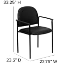 Flash Furniture BT-516-1-VINYL-GG Stacking Reception Side Chair - Navy Blue Vinyl Upholstery, Black Steel Frame thumbnail 2