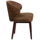 Flash Furniture BT-5-BOM-GG Reception Guest Chair w/ Bomber Jacket Brown - Walnut Beechwood Frame thumbnail 3