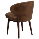 Flash Furniture BT-5-BOM-GG Reception Guest Chair w/ Bomber Jacket Brown - Walnut Beechwood Frame thumbnail 4