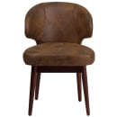 Flash Furniture BT-5-BOM-GG Reception Guest Chair w/ Bomber Jacket Brown - Walnut Beechwood Frame thumbnail 5
