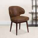 Flash Furniture BT-5-BOM-GG Reception Guest Chair w/ Bomber Jacket Brown - Walnut Beechwood Frame thumbnail 9