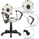 Flash Furniture BT-6177-SOC-A-GG Soccer Task Chair w/ Arms - Vinyl Upholstery, Black Base thumbnail 6
