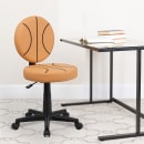 Flash Furniture BT-6178-BASKET-GG Basketball Task Chair - Vinyl Upholstery, Black Nylon Base thumbnail 9