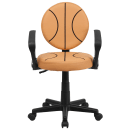 Flash Furniture BT-6178-BASKET-A-GG Basketball Task Chair w/ Arms - Vinyl Upholstery, Black Nylon Base thumbnail 5