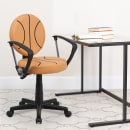 Flash Furniture BT-6178-BASKET-A-GG Basketball Task Chair w/ Arms - Vinyl Upholstery, Black Nylon Base thumbnail 9
