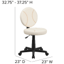 Flash Furniture BT-6179-BASE-GG Baseball Task Chair - Vinyl Upholstery, Black Nylon Base thumbnail 2