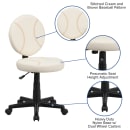 Flash Furniture BT-6179-BASE-GG Baseball Task Chair - Vinyl Upholstery, Black Nylon Base thumbnail 6