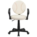 Flash Furniture BT-6179-BASE-A-GG Baseball Task Chair w/ Arms - Vinyl Upholstery, Black Nylon Base thumbnail 5