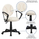 Flash Furniture BT-6179-BASE-A-GG Baseball Task Chair w/ Arms - Vinyl Upholstery, Black Nylon Base thumbnail 6