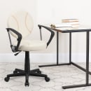 Flash Furniture BT-6179-BASE-A-GG Baseball Task Chair w/ Arms - Vinyl Upholstery, Black Nylon Base thumbnail 9