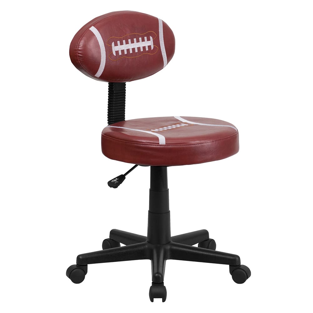 Flash Furniture BT-6181-FOOT-GG Football Task Chair - Vinyl Upholstery, Black Nylon Base