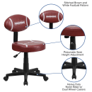 Flash Furniture BT-6181-FOOT-GG Football Task Chair - Vinyl Upholstery, Black Nylon Base thumbnail 6