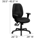 Flash Furniture BT-6191H-BK-GG Swivel Office Chair w/ High Back - Black Fabric Upholstery thumbnail 2
