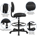 Flash Furniture BT-659-BLK-GG Swivel Drafting Stool w/ Low Back - Black Polyester Upholstery thumbnail 6
