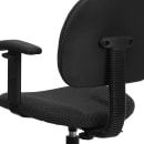 Flash Furniture BT-659-BLK-ARMS-GG Swivel Drafting Stool w/ Arms & Low Back - Black Polyester Upholstery thumbnail 8