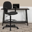 Flash Furniture BT-659-BLK-ARMS-GG Swivel Drafting Stool w/ Arms & Low Back - Black Polyester Upholstery thumbnail 9