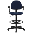 Flash Furniture BT-659-NVY-ARMS-GG Swivel Drafting Stool w/ Arms & Low Back - Navy Blue Polyester Upholstery thumbnail 5