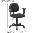 Flash Furniture BT-660-1-BK-GG Swivel Task Chair w/ Low Back - Black Fabric Upholstery thumbnail 2