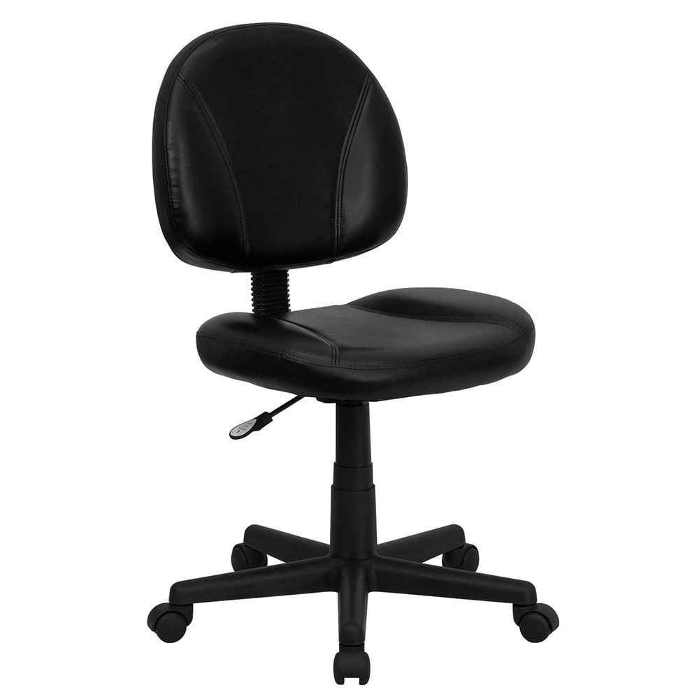Flash Furniture BT-688-BK-GG Swivel Office Chair w/ Mid Back - Black LeatherSoft Upholstery