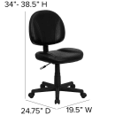Flash Furniture BT-688-BK-GG Swivel Office Chair w/ Mid Back - Black LeatherSoft Upholstery thumbnail 2