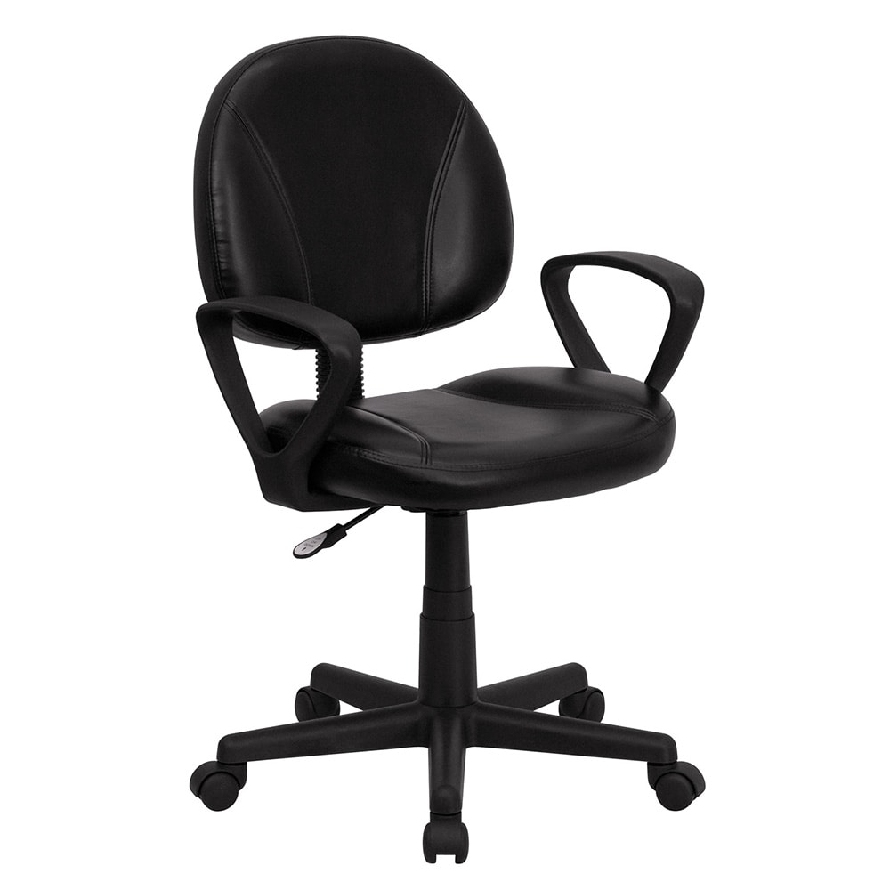 Flash Furniture BT-688-BK-A-GG Swivel Office Chair w/ Mid Back - Black LeatherSoft Upholstery