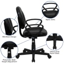 Flash Furniture BT-688-BK-A-GG Swivel Office Chair w/ Mid Back - Black LeatherSoft Upholstery thumbnail 6