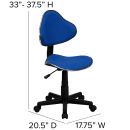 Flash Furniture BT-699-BLUE-GG Swivel Task Chair w/ Low Back - Blue Polyester Upholstery thumbnail 2