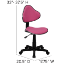 Flash Furniture BT-699-PINK-GG Swivel Task Chair w/ Low Back - Pink Polyester Upholstery thumbnail 2