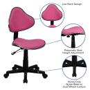 Flash Furniture BT-699-PINK-GG Swivel Task Chair w/ Low Back - Pink Polyester Upholstery thumbnail 6