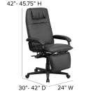 Flash Furniture BT-70172-BK-GG Reclining Swivel Office Chair w/ High Back - Black LeatherSoft Upholstery thumbnail 2