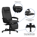 Flash Furniture BT-70172-BK-GG Reclining Swivel Office Chair w/ High Back - Black LeatherSoft Upholstery thumbnail 6