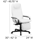 Flash Furniture BT-70172-WH-GG Reclining Swivel Office Chair w/ High Back - White LeatherSoft Upholstery thumbnail 2