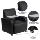 Flash Furniture BT-8217-BK-CS-GG Guest Chair w/ Tablet Arm -  Black LeatherSoft Upholstery thumbnail 6