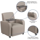 Flash Furniture BT-8217-GV-CS-GG Guest Chair w/ Tablet Arm -  Gray LeatherSoft Upholstery thumbnail 6