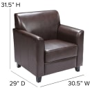 Flash Furniture BT-827-1-BN-GG Reception Arm Chair - Brown LeatherSoft Upholstery, Black Wood Feet thumbnail 2