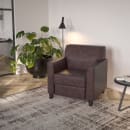 Flash Furniture BT-827-1-BN-GG Reception Arm Chair - Brown LeatherSoft Upholstery, Black Wood Feet thumbnail 7