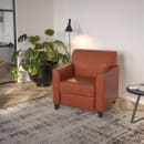 Flash Furniture BT-827-1-CG-GG Reception Arm Chair - Cognac LeatherSoft Upholstery, Black Wood Feet thumbnail 5
