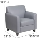 Flash Furniture BT-827-1-GY-GG Reception Arm Chair - Gray LeatherSoft Upholstery, Black Wood Feet thumbnail 2