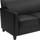 Flash Furniture BT-827-2-BK-GG Reception Loveseat w/ Black LeatherSoft Upholstery, Black Wood Feet thumbnail 5